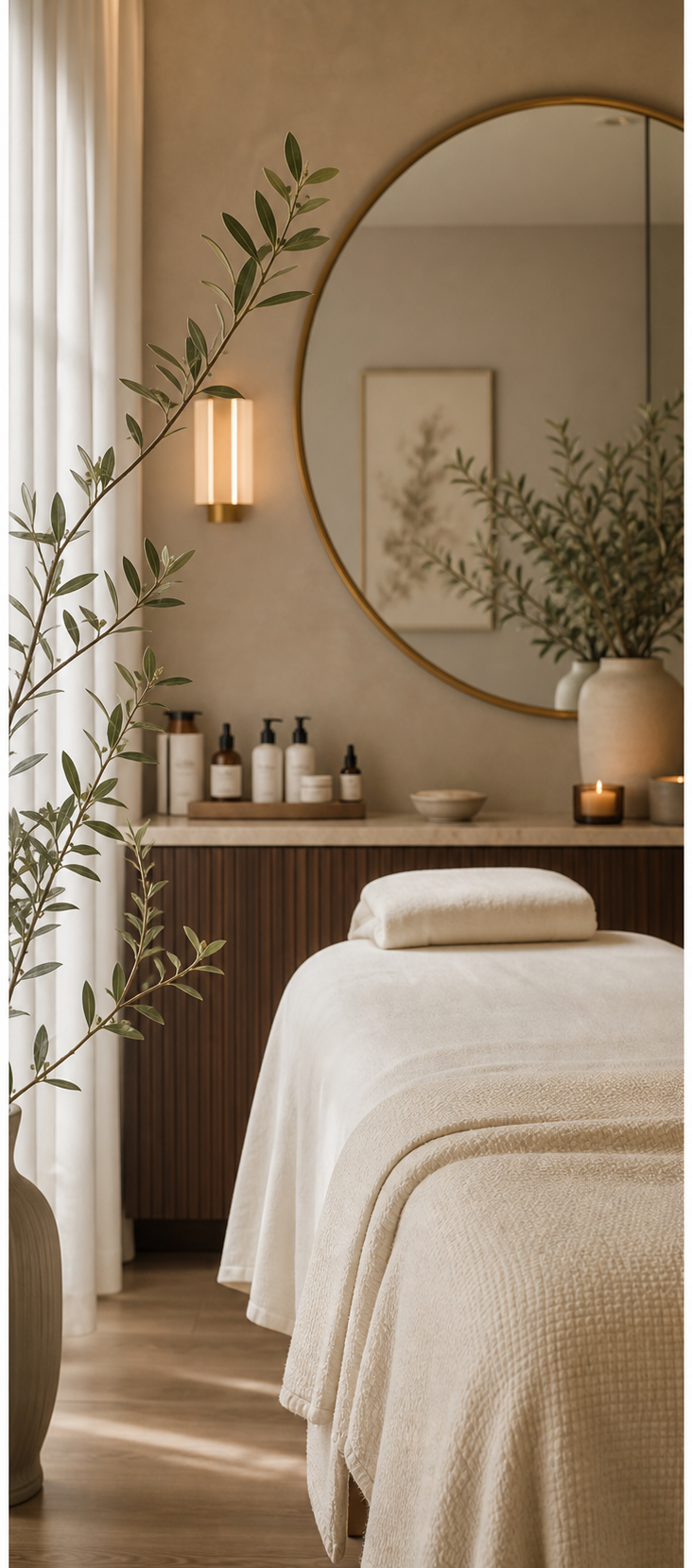Behandlungsraum unseres Studios von Apenberg Kosmetik mit Behandlungsliege und ruhiger Studioatmosphäre
